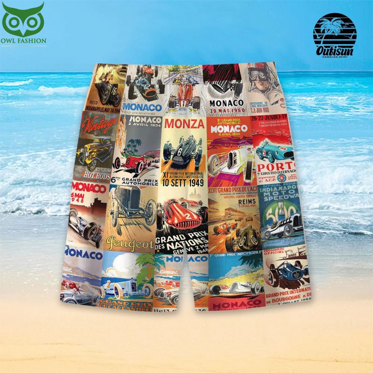 Racing Collage Summer Hawaiian Shirt