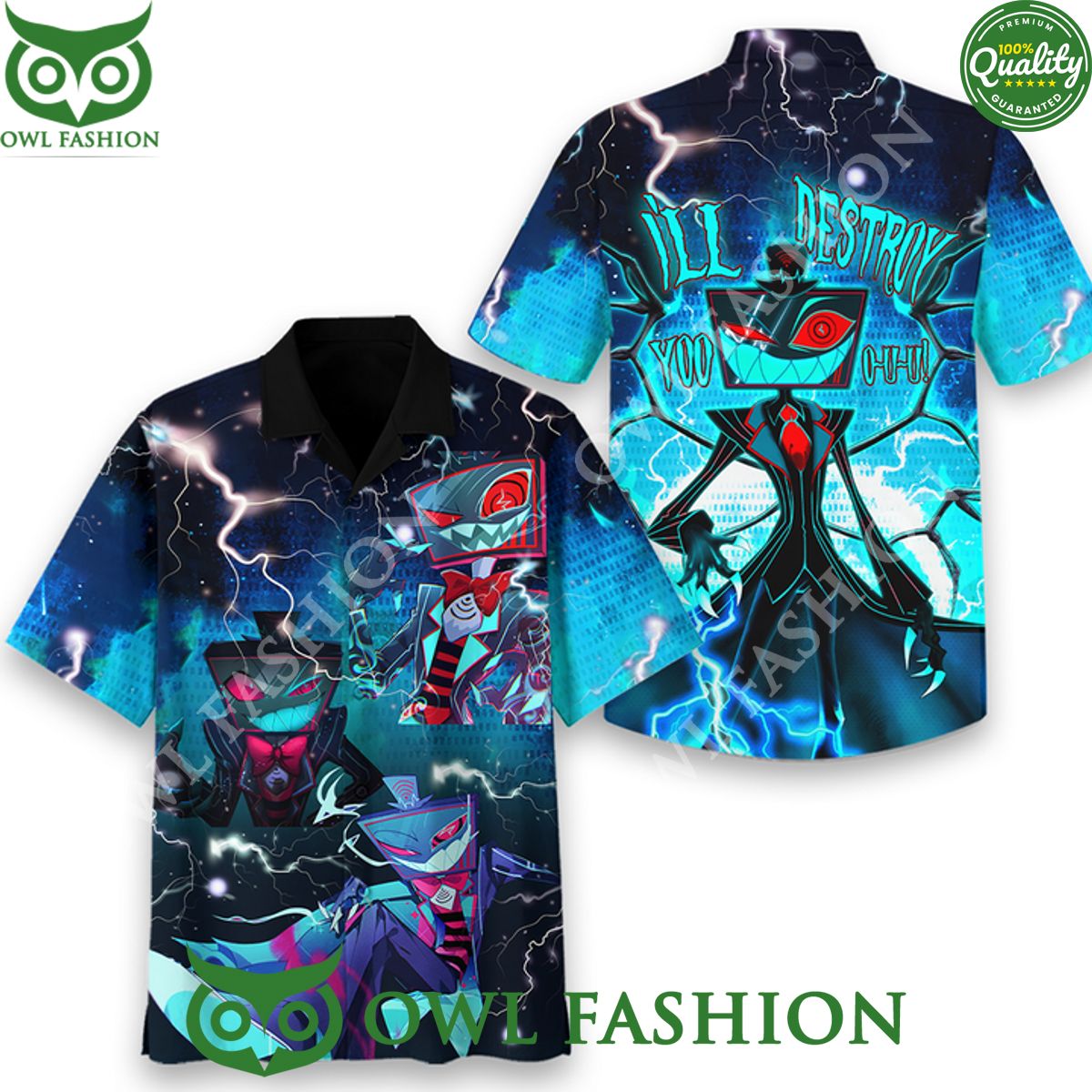 Radio Killed the Video Star I will destroy you Hazbin Hotel hawaiian shirt