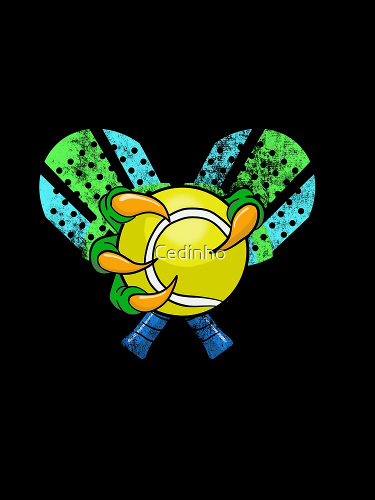 Padel racket with a reptile hand with padel ball by Cedinho