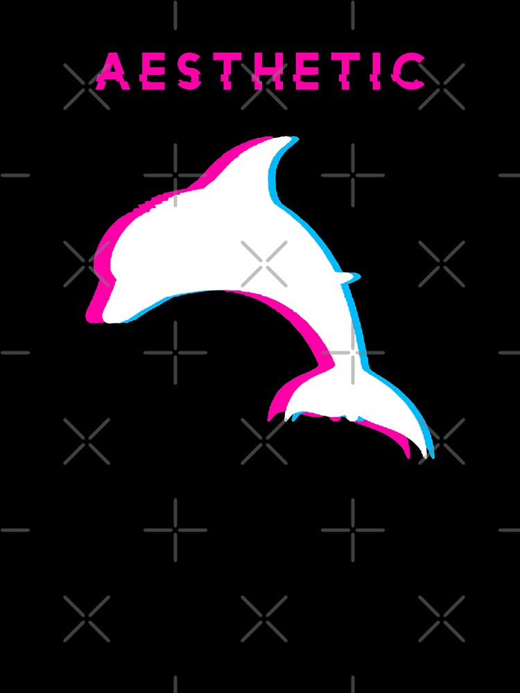 Vaporwave Dolphin Gift Aesthetic dolphin Glitch Style by D-C-Designs