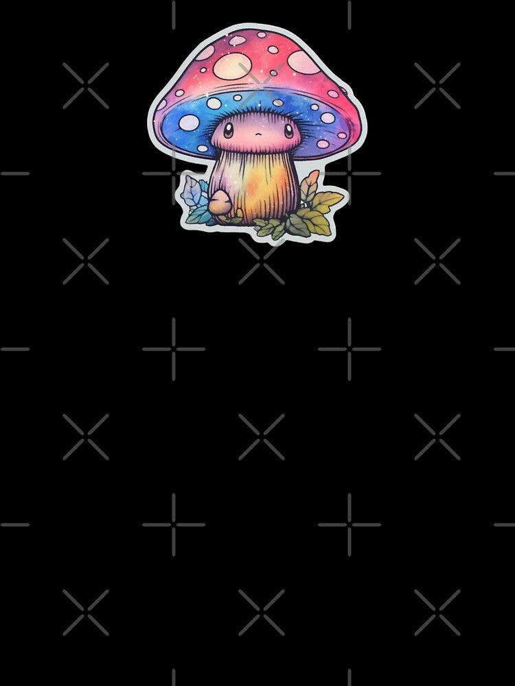 Sad Anime Mushroom | Blue Watercolour | Happy, Cute, Nature, Kawaii, Woods, Forest by FantasySoul