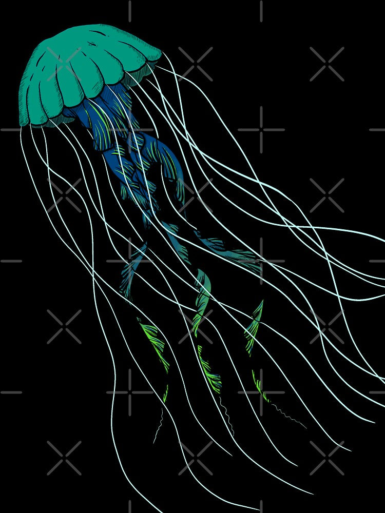 Blue and Green Jellyfish by ArtxBK