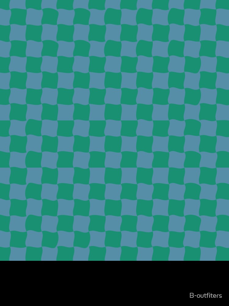 aqua and  pastel blue checkered pattern by B-outfiters