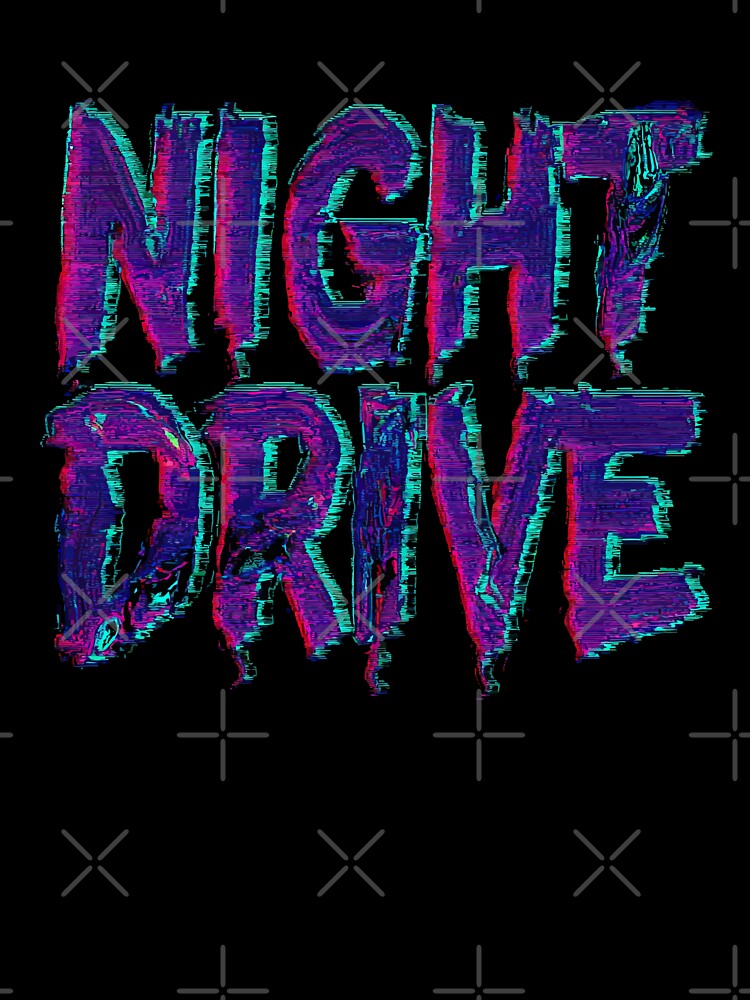 Night Drive - Retro Neon Glitch Typography Design by DConcept
