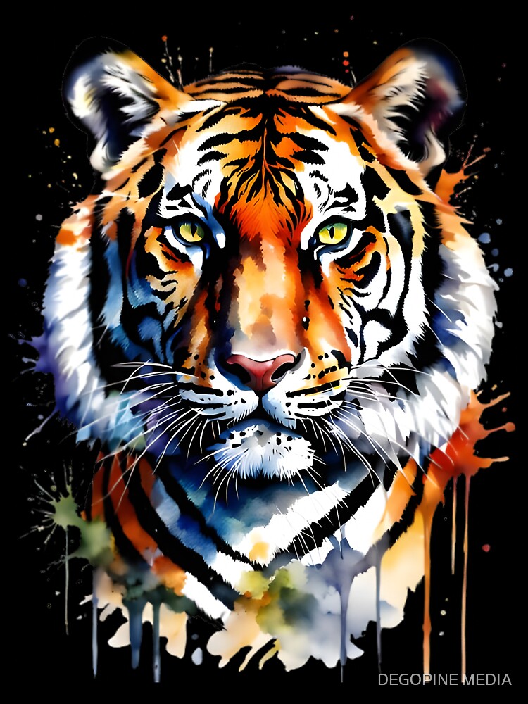 Colored Tiger Art by DegoPine  Art Studio