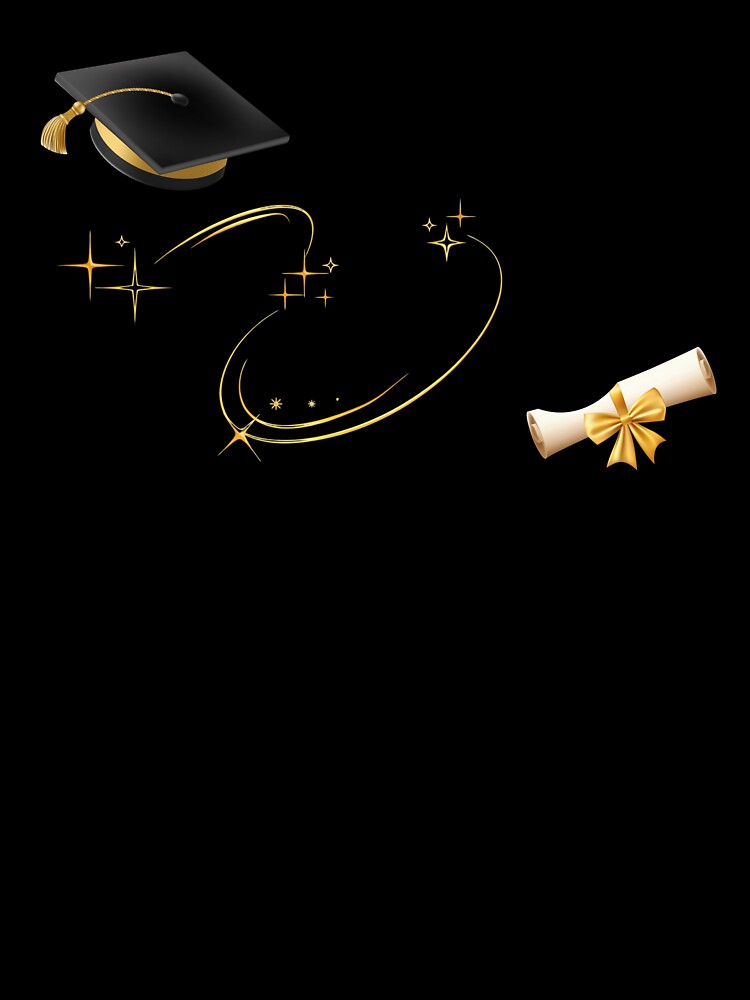 Graduate 2026 (Offset) with Black Graduation Hat & Gold Stars by JeweledDesigns