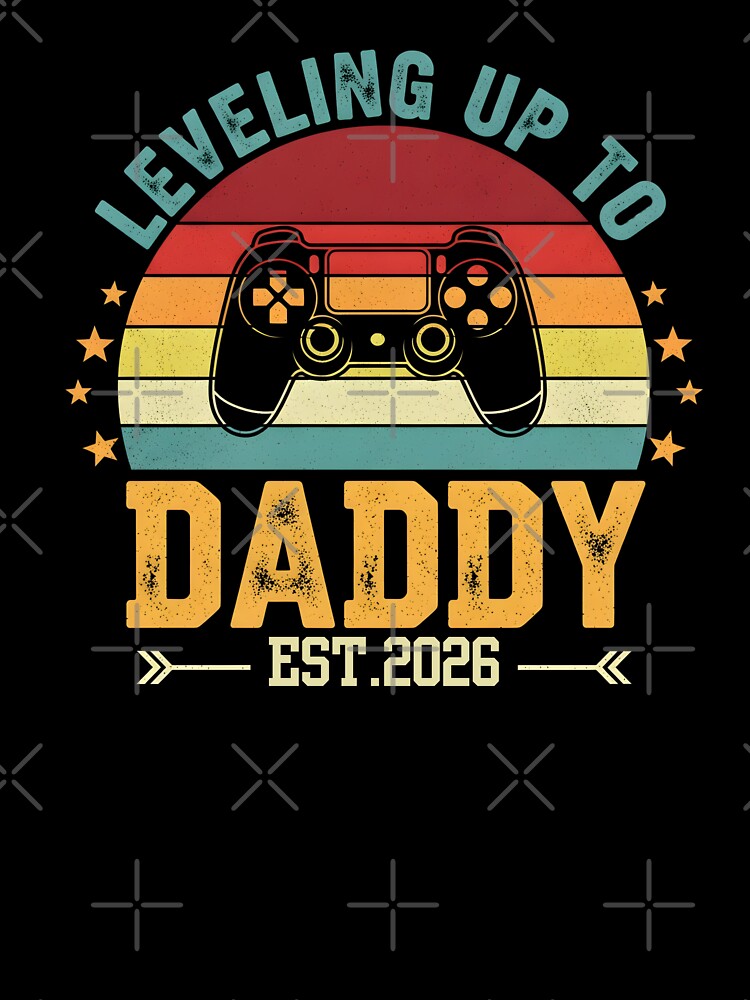 Copy of Leveling Up To Daddy Est. 2026 Gamer Father Announcement Retro Gift by byJamaldesign