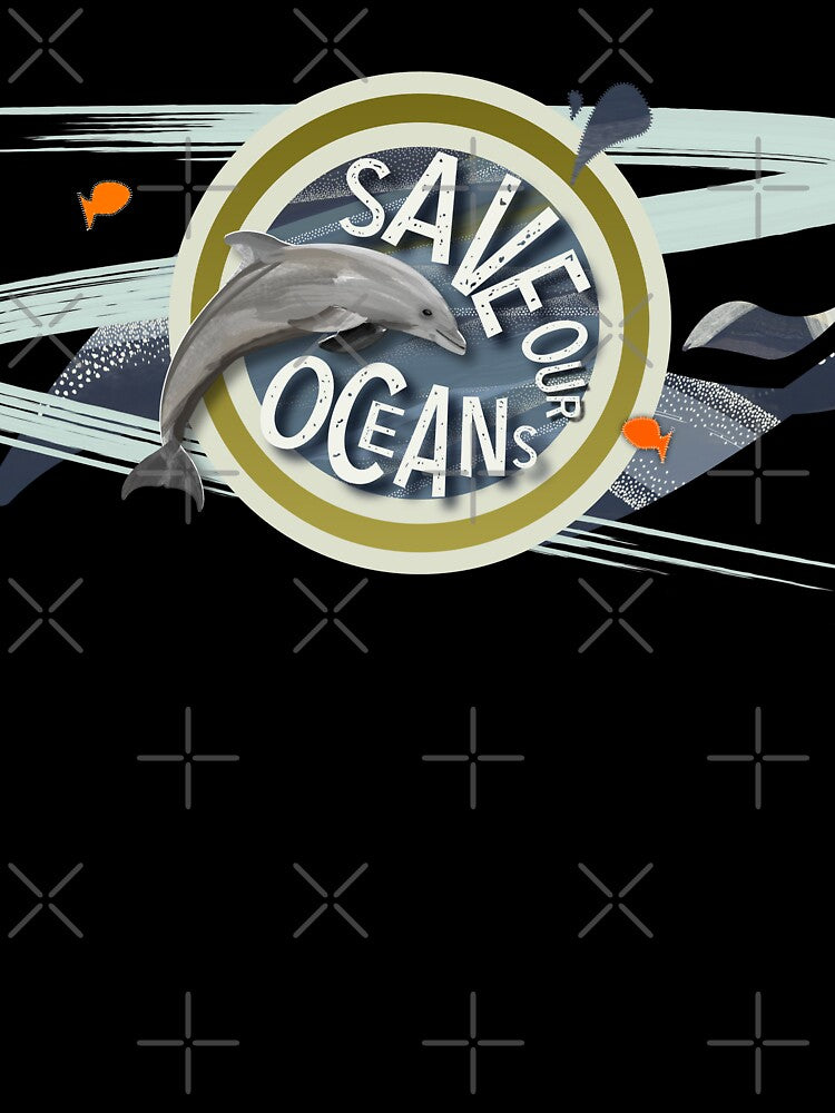 Save our Oceans - Striking bottlenose dolphin save the seas range for wild open water swimmers - Caroline Laursen Original by Caroline Laursen