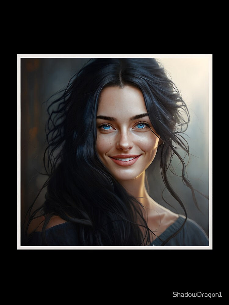 Blue eyes smiling lady by ShadowDragon1