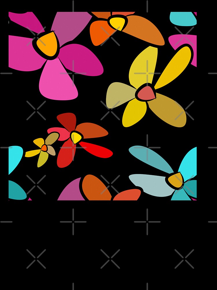 Fun Retro 60s Hippy Groovy Flower Power - Caroline Laursen Original by Caroline Laursen