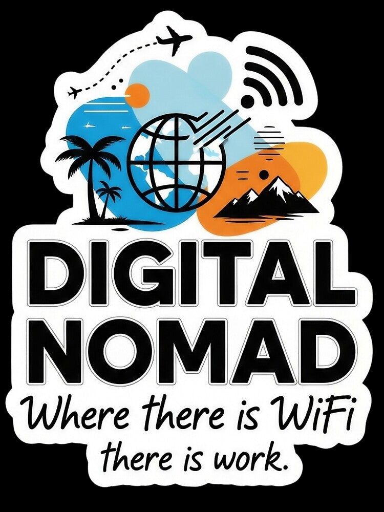 Digital Nomad- Where there is wifi there is work. by Funktastic Designs