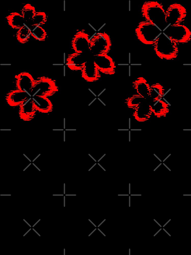 Funky Red Retro Glitch Flowers Sticker Pack by that5280lady