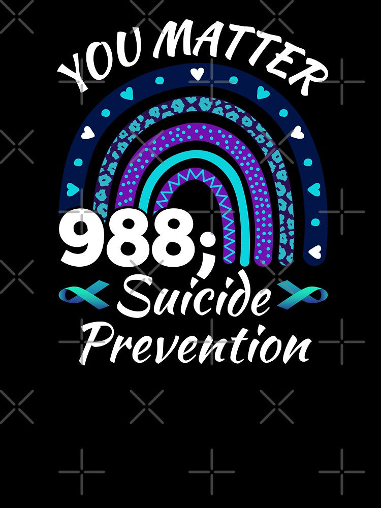 Rainbow You Matter 988 Suicide Prevention Awareness Ribbon by Soul-Inspirer