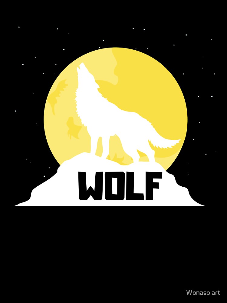Wolf T Shirt, Men's T-shirt, Unisex Tshirt, American Apparel Crew Neck, Cotton T-shirt, Howling Wolf, Wolves Tshirt, Animal Print Tshirt by Wonaso art