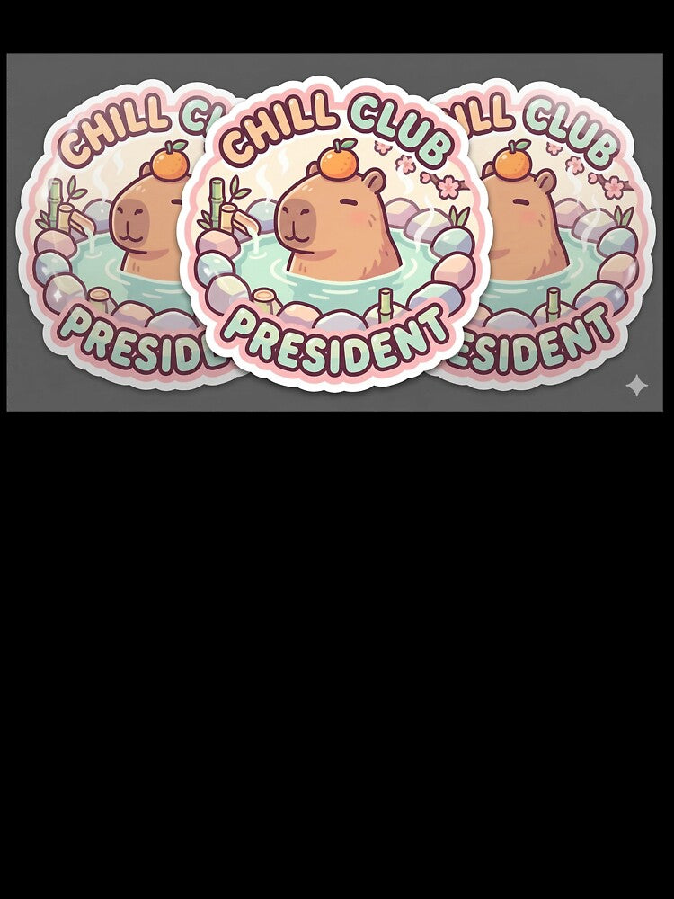 Chill Club President Kawaii Capybara Hot Spring by R & K Fashions