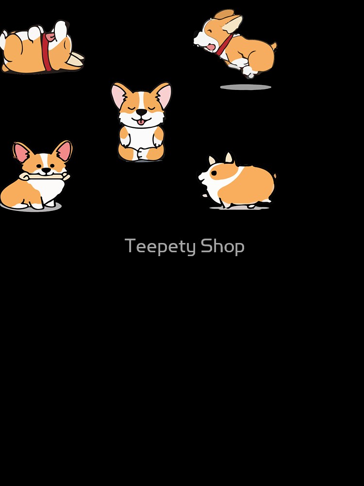funny corgi butt cute stickers set by Teepety Shop