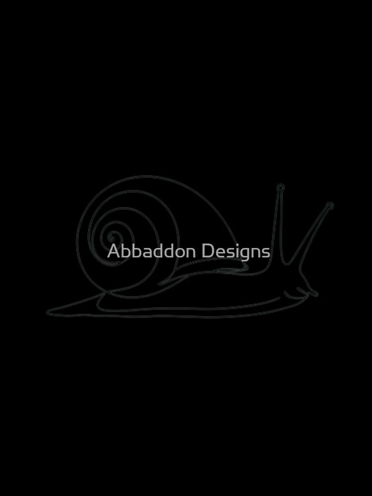 "The Slow Lane" – Minimalist Snail Line Art by Abbaddon Designs
