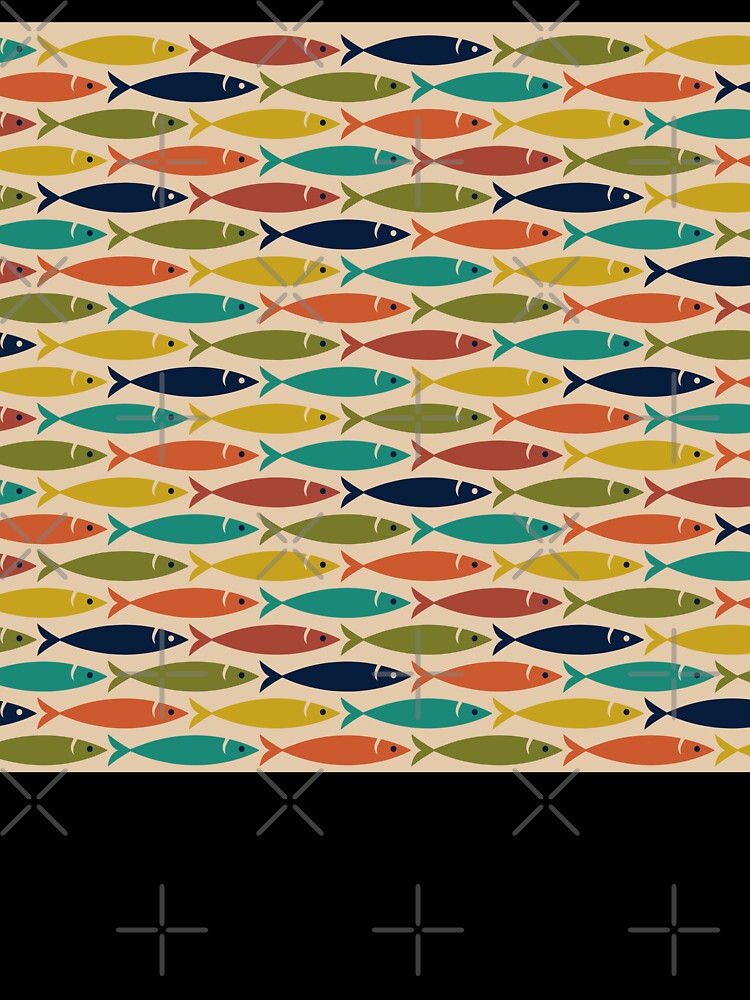 Vintage Fish In Retro 70s & 80s Color Palette by RadiantFoxTees