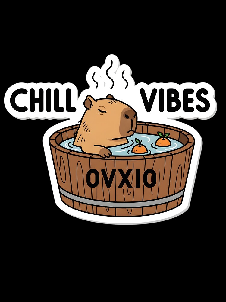 Chill Vibes Capybara | Kawaii Onsen Spa Japanese Aesthetic by OVXIO