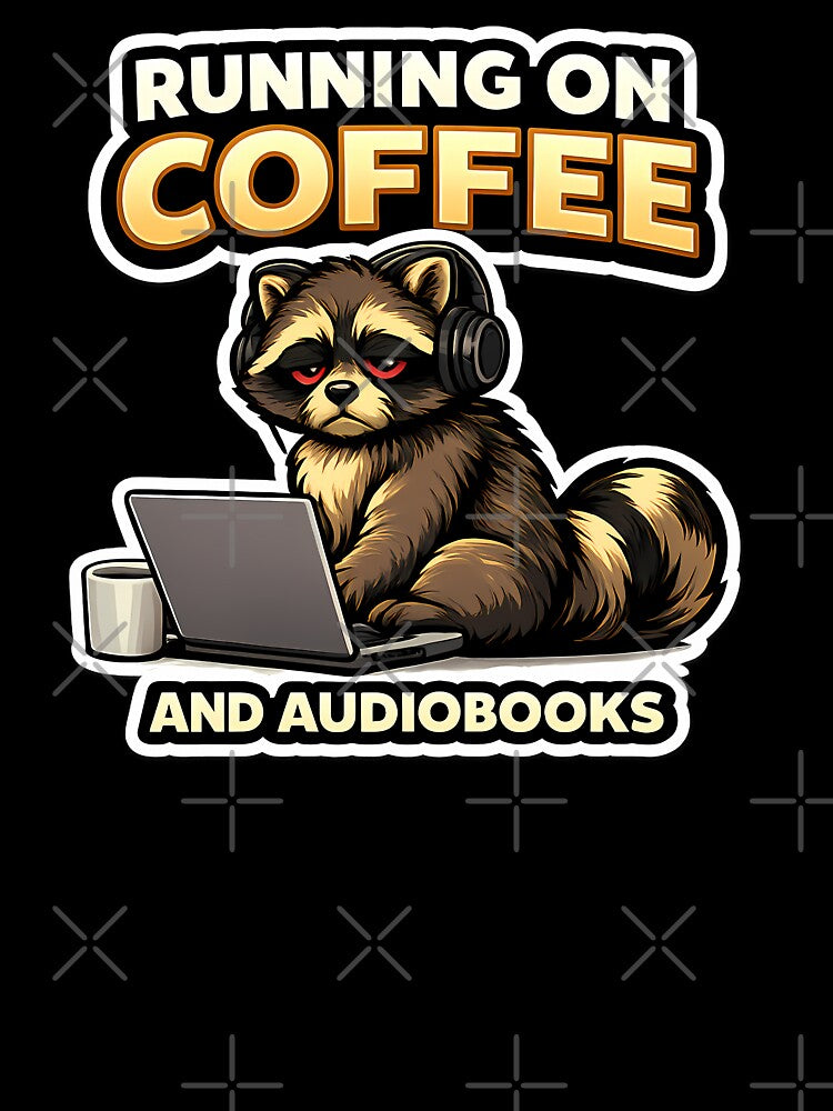 RUNNING ON COFFEE AND AUDIOBOOKS by clockedoutwearshop