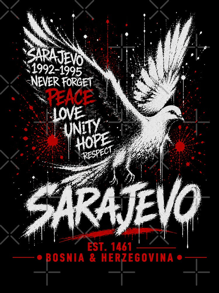 Sarajevo Dove of Peace Graffiti Street Art by almirbesic1992