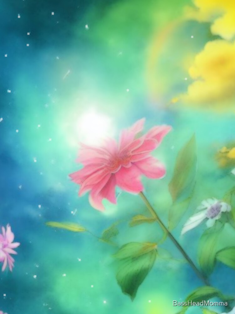 Soft Floral Starry Sky Watercolor No 4 by BassHeadMomma