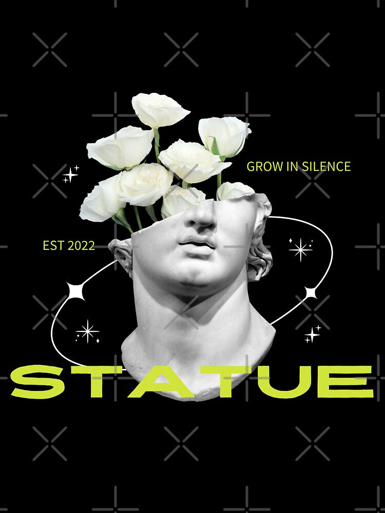 Grow in Silence | Aesthetic Statue Streetwear Hoodie by Royal-House