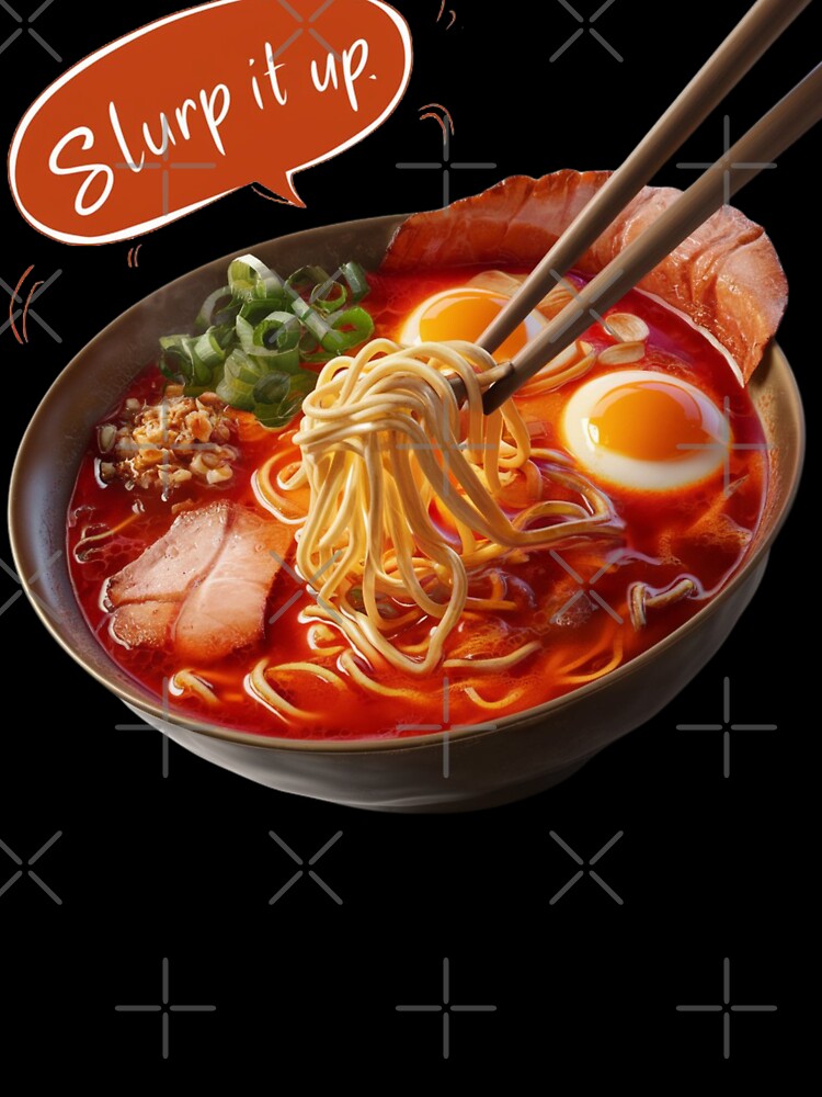 Bowl of Spicy Ramen with Chopsticks - Slurp It Up by deluxedigital1