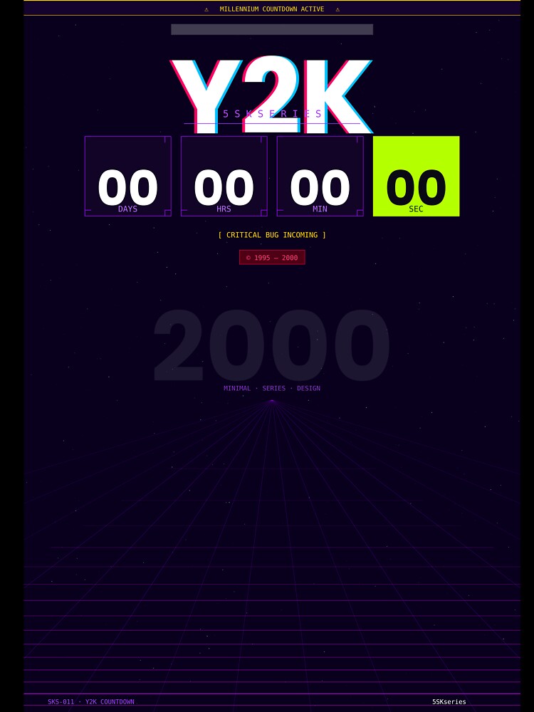 Y2K Countdown Millennium Bug Retro Future Art by 5SKseries
