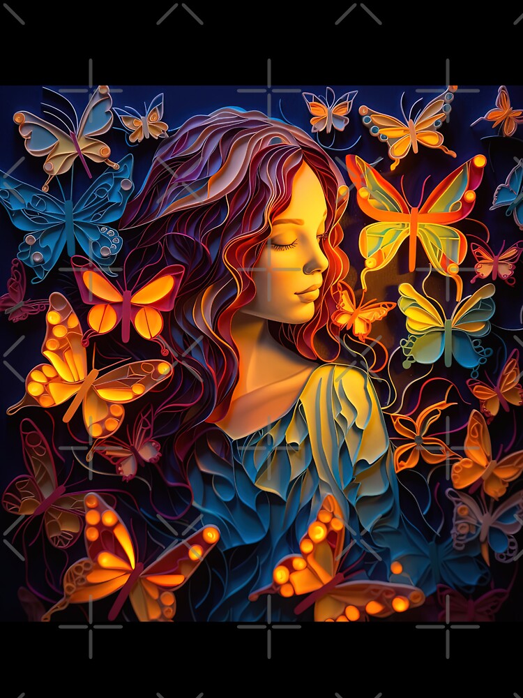 Happy Girl in a warm Butterfly scene by Juliascutecornr