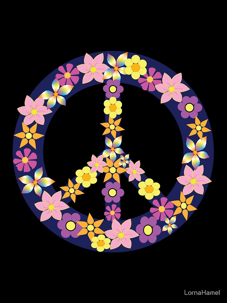 Peace Sign with Flowers by LornaHamel