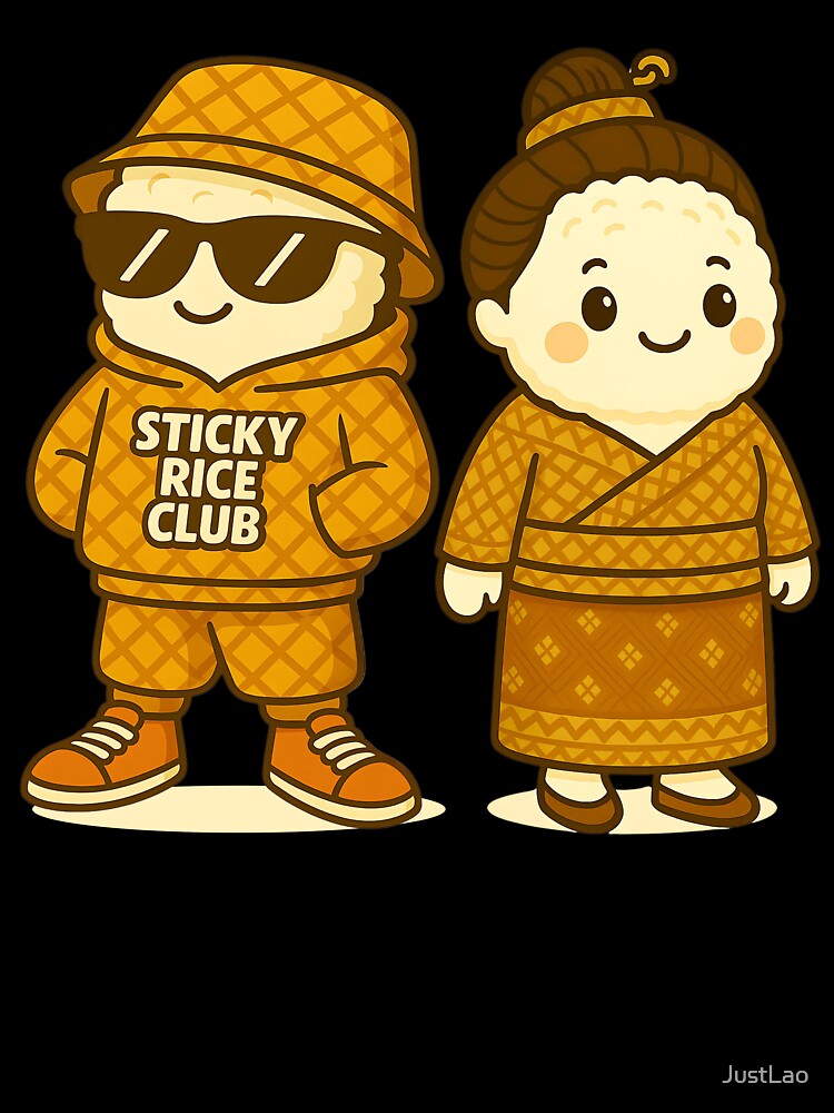 Sticky Rice Club Duo - Lao Mascots by JustLao