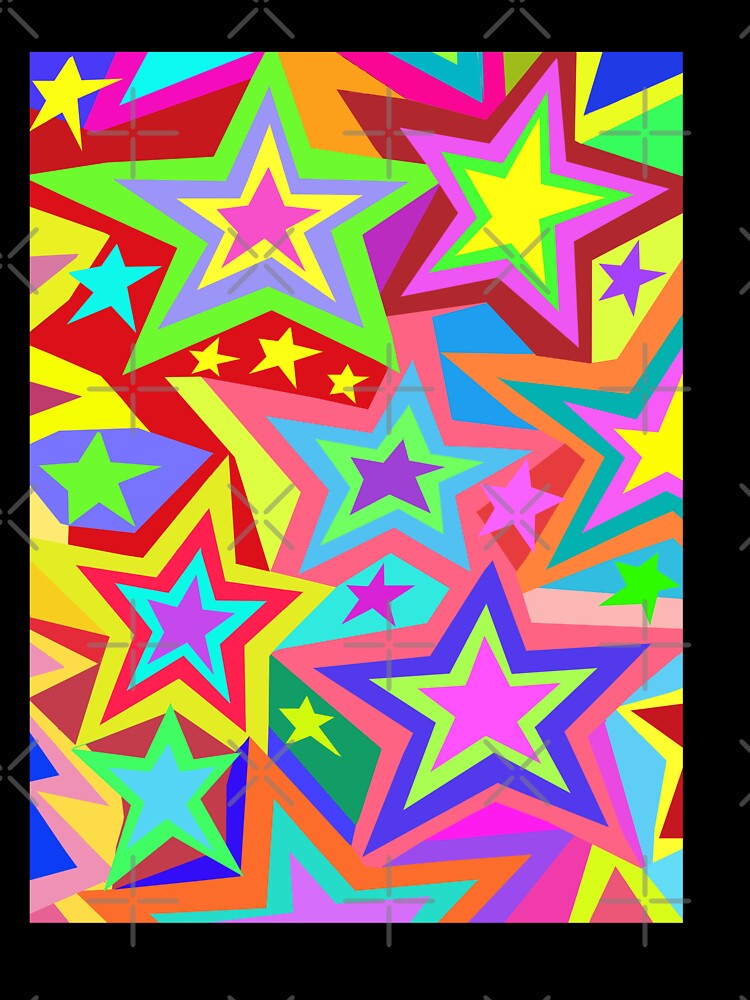 Colorful Retro Star Pattern Pop Art Design by Vividality