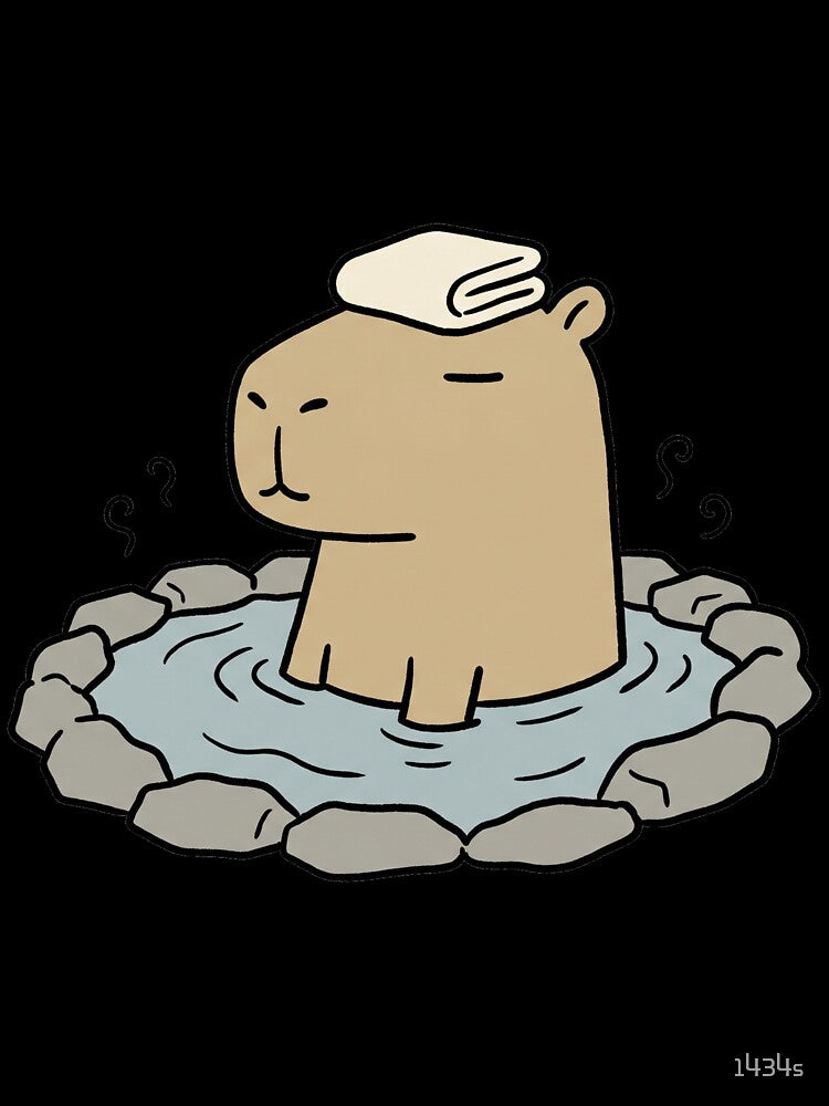 Zen Capybara Onsen - Chill Spa Day Aesthetic Sticker by 1434s
