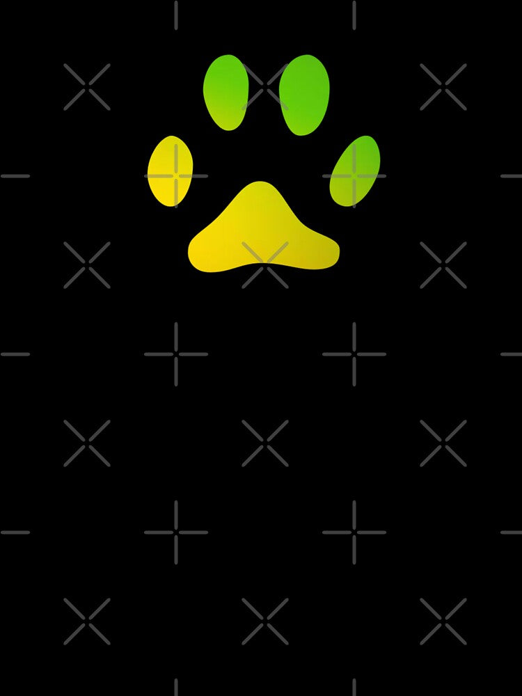 Green/yellow gradient paw print by Camilla Wynter