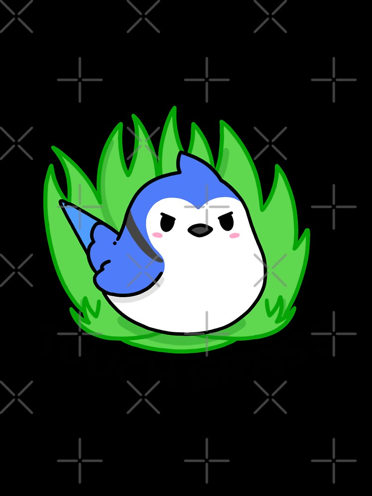 Touch Grass Blue Jay by Freckled Frog Studio