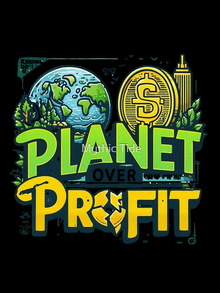 Save The Planet Shirt – Planet Over Profit Environmental Protest Slogan Tee by Mythic Tide