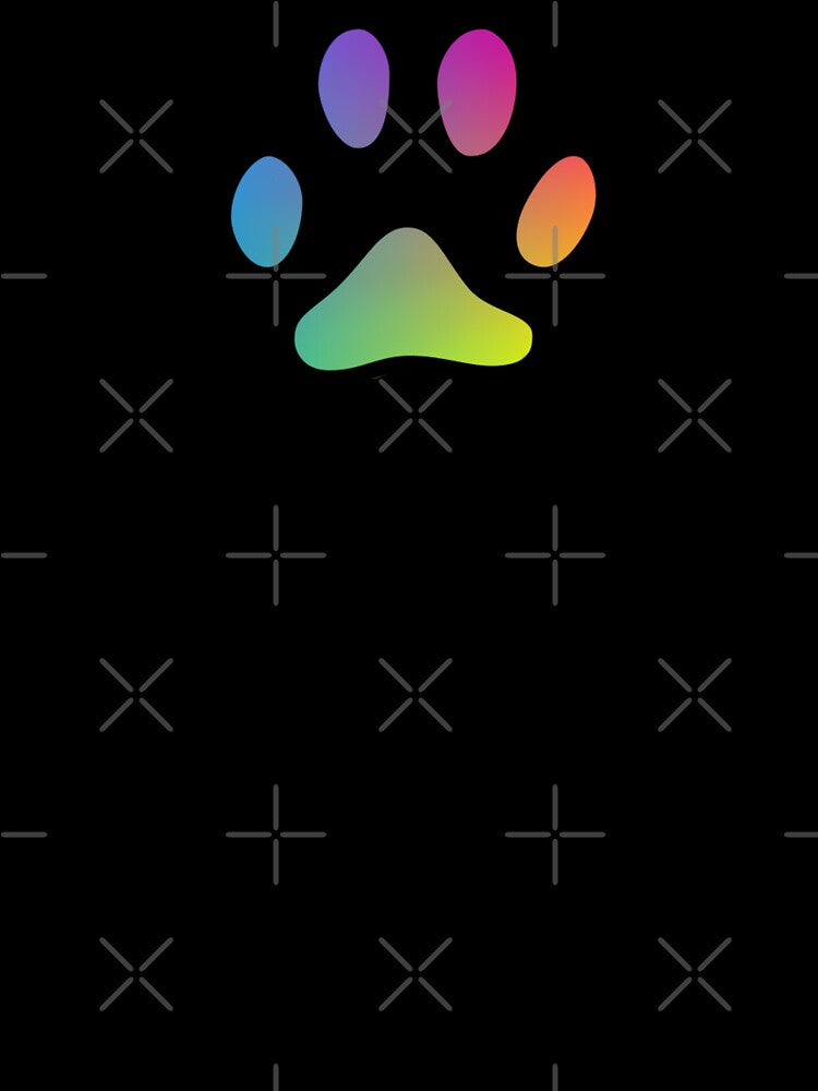 Rainbow gradient paw print by Camilla Wynter