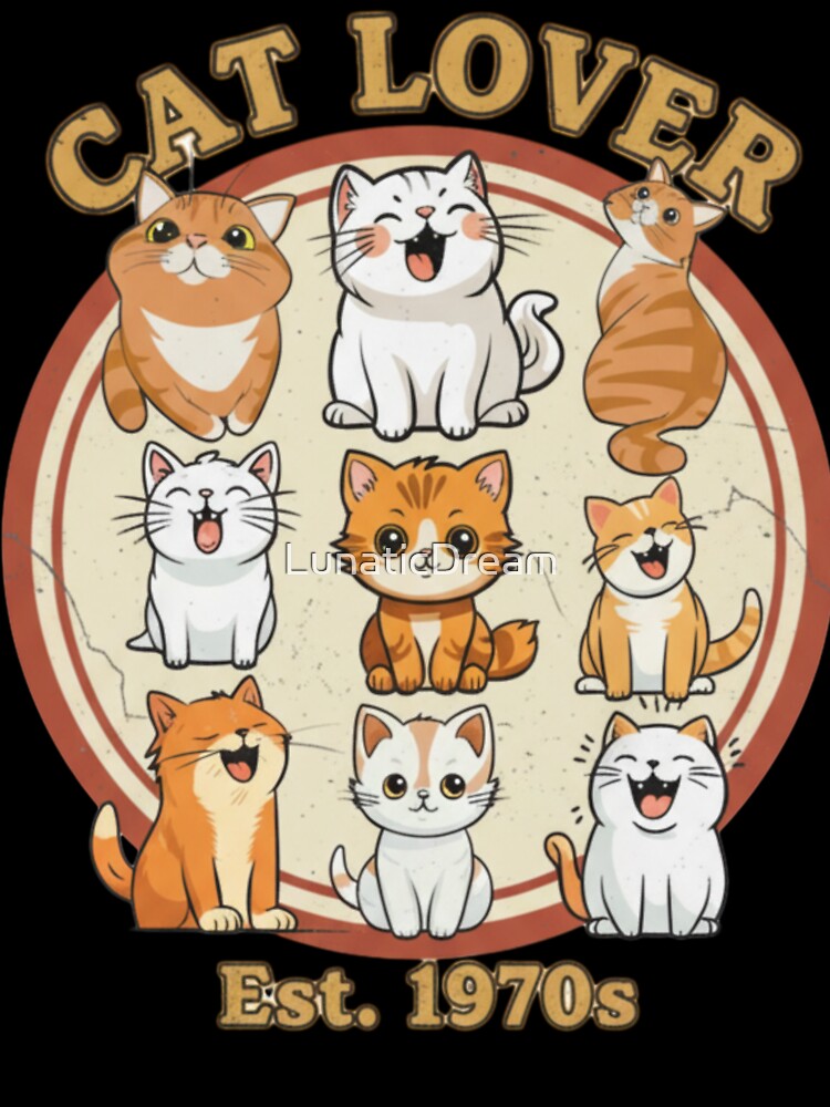 Vintage Aesthetic Cat Tee – Retro Feline Style by LunaticDream