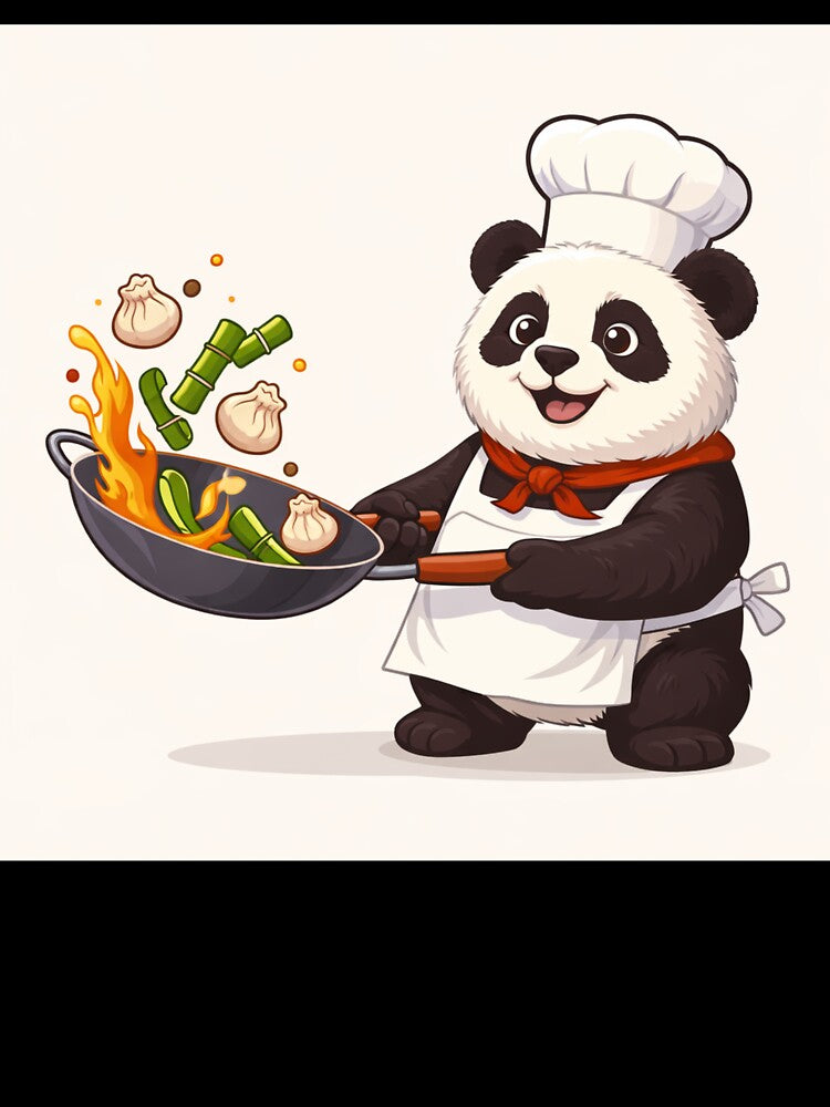 Cute Panda Chef Cooking Bamboo Dumplings – Funny Foodie Panda Design by snaperos