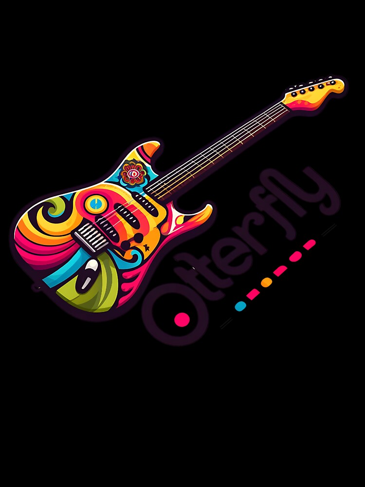 Otterfly colorful hippie guitar by OtterDesigns