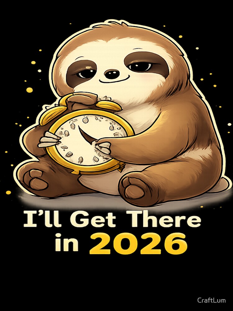 I’ll Get There in 2026 – Cute Sloth New Year Resolution Design by CraftLum