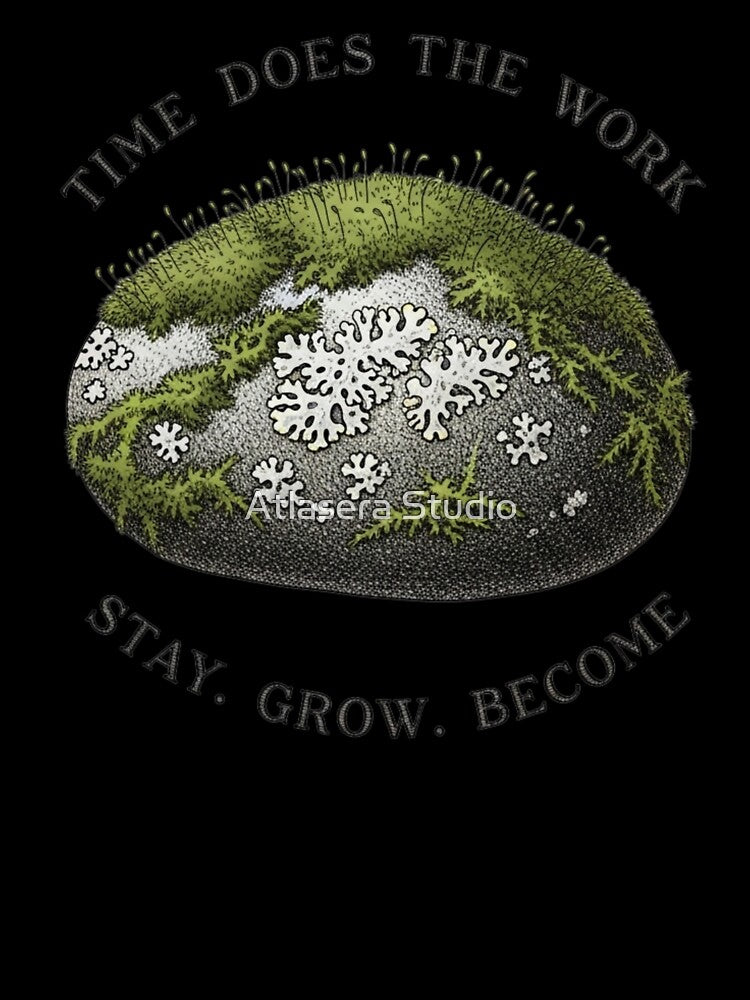 Mossy Forest Rock - Goblincore Nature T-Shirt by Atlasera Studio