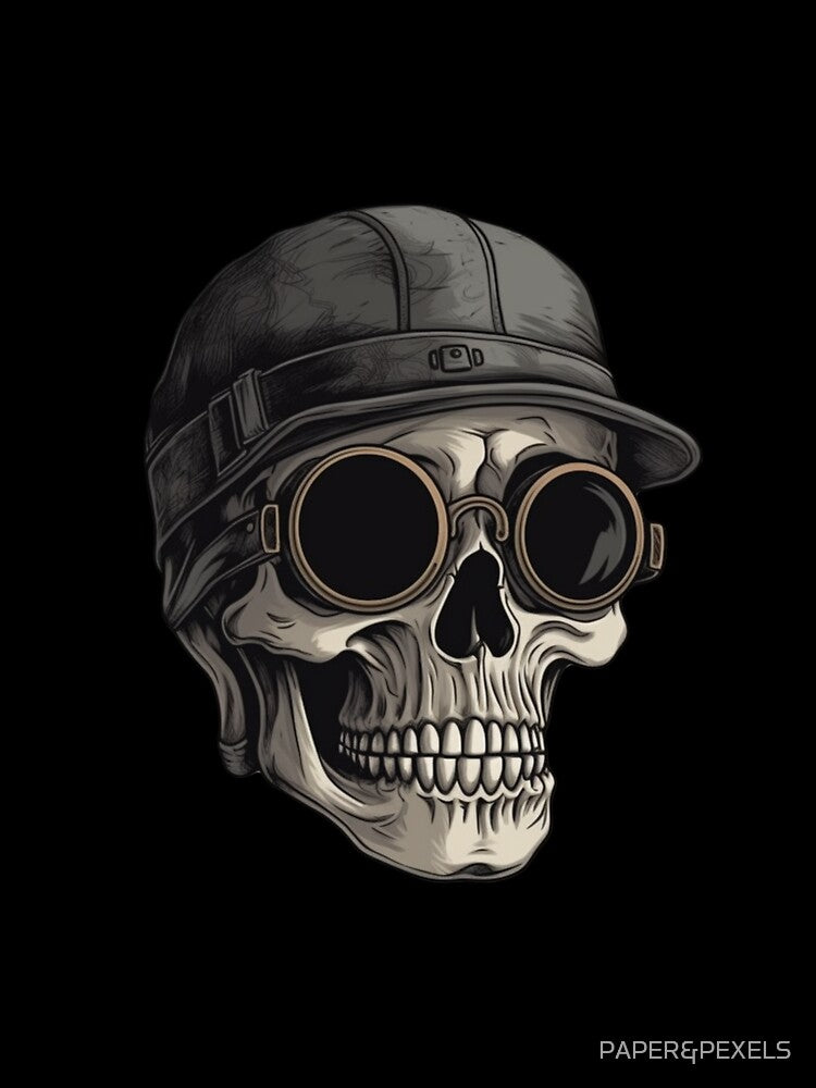 Skull wearing glasses by PAPER&PEXELS