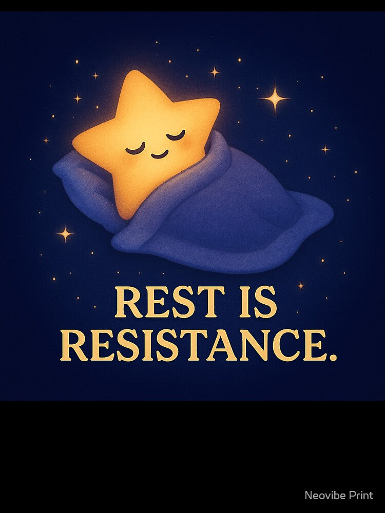 Rest Is Resistance - Cozy Star Mental Health Art by Neovibe Print