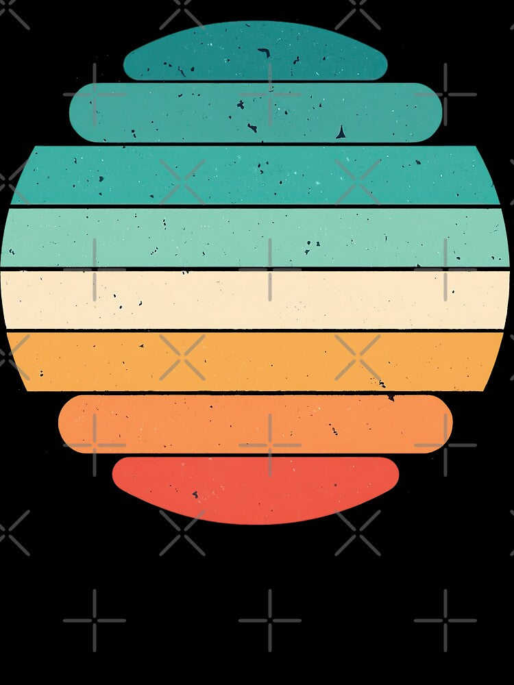 Retro Sunset Striped Circle by ArtfulWeave