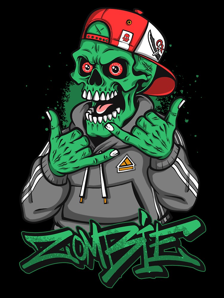 Zombies Streetwear Graffiti Hip Hop Zombie Skull Urban Horror Art by DERA RAY
