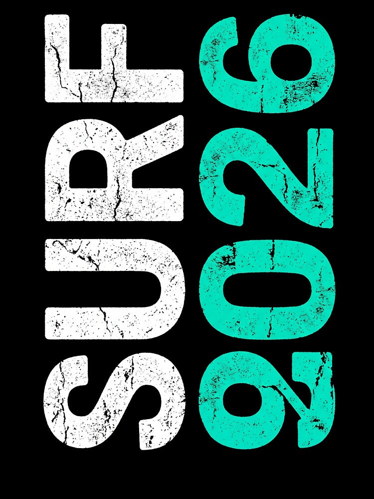 Surf 2026 Distressed Vertical Typography by TeNovaStudio