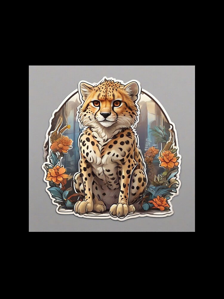 The cute leopard among the roses by abdelaziz0