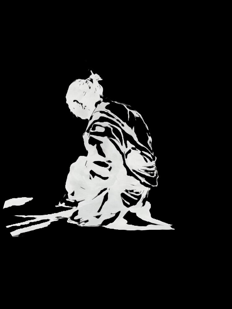 Crouching Ronin_W by Inklivion